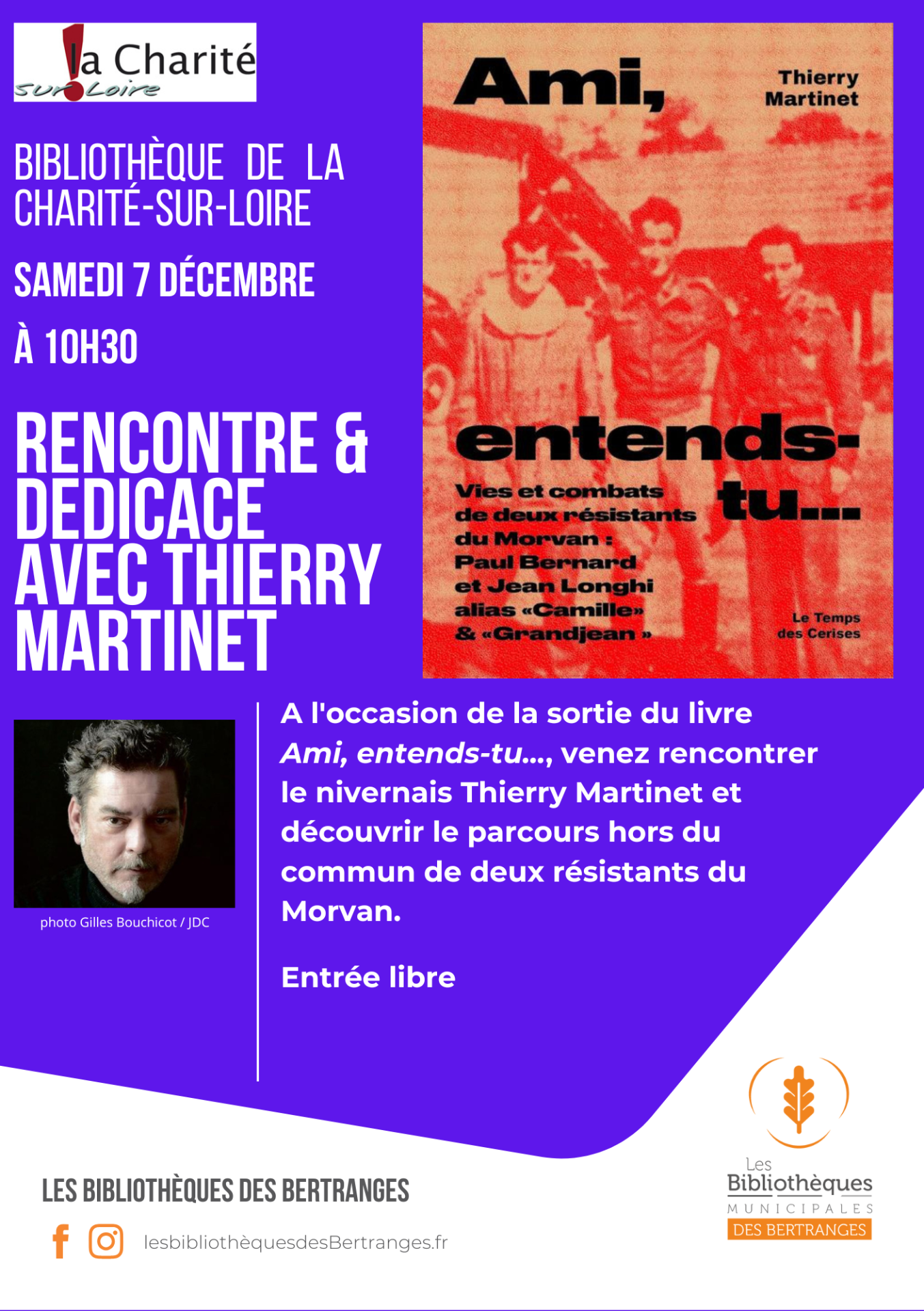 Rencontre et dédicaces avec Thierry Martinet à la bibliothèque de La Charité
