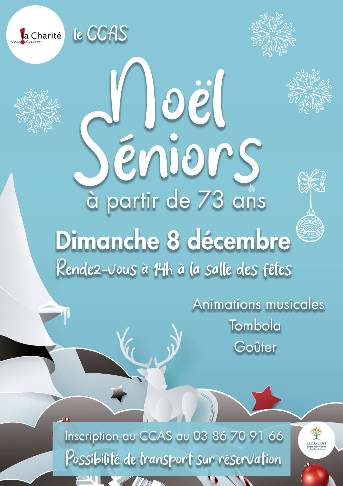 đ NoĂ«l des sĂ©niors 2024 Ă La CharitĂ©, dimanche 08 dĂ©cembre Ă la salle des fĂȘtes! đ