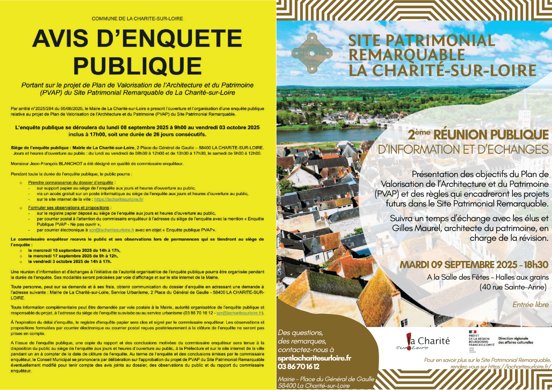 Flyer enquête publique et réunion publique PVAP