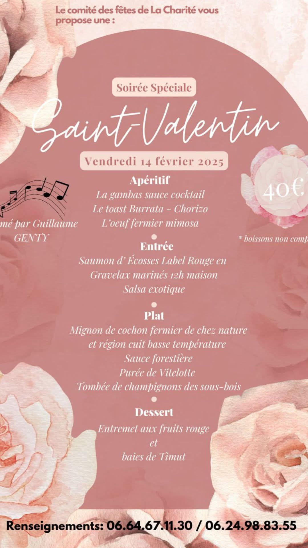 Soirée de la Saint Valentin proposé par le comité des fêtes de La Charité-sur-Loire